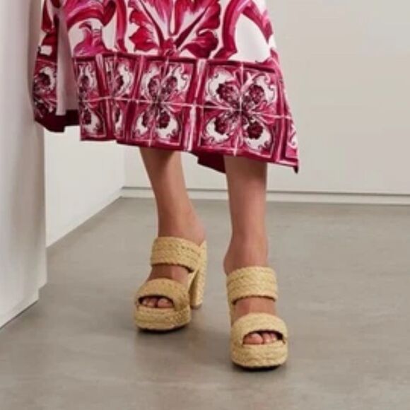 Bottega Veneta Trinity Weave Raffia Platform Sandals size 38 - Picture 3 of 15